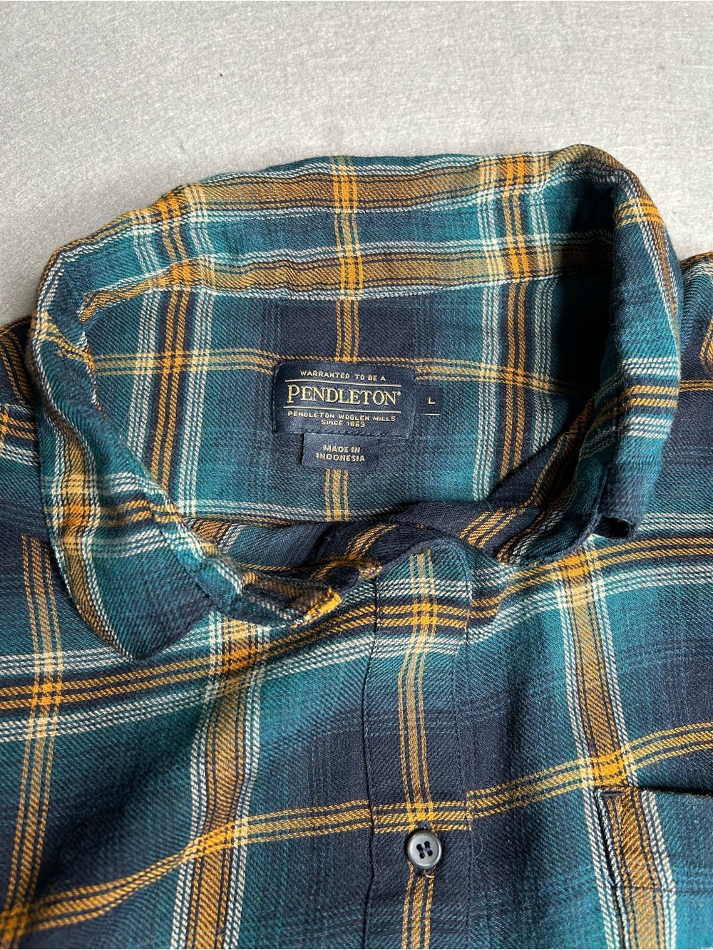 Pendleton Multicolored Plaid Long Sleeev Button-Down Shirt - Size L